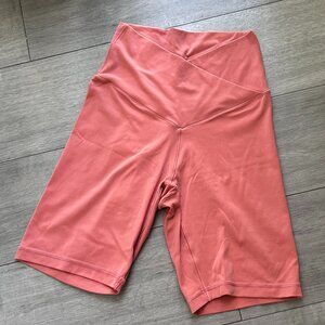 Offline by Aerie Orange Cross Waist Biker Shorts - Size Small